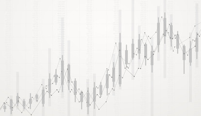 Business candlestick chart growth of trading in stock market investment.