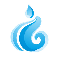 Wave icon on white background