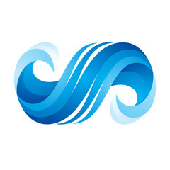 Wave icon on white background