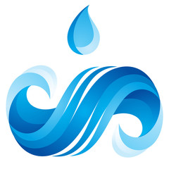 Wave icon on white background