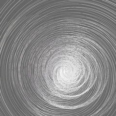 Abstract background A whirlwind of twisted spiral metal lines Spiral contour whirlpool twist on a gray background Abstract cyclic circles Linear technology Decorative design element Vector graphic