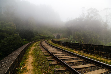 Fototapeta na wymiar bridge railways in the mountains, Ella, Sri Lanka
