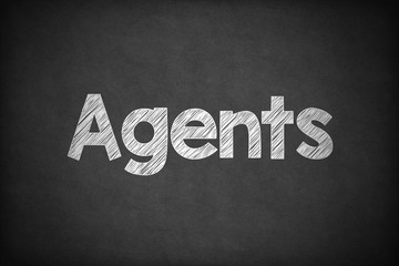 Obraz premium Agents on Textured Blackboard.
