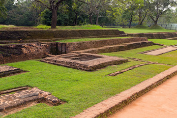 Landscape of ruin Royal Gardens and Pools, Lion Rock Sigiriya, Attractions Sri Lanka