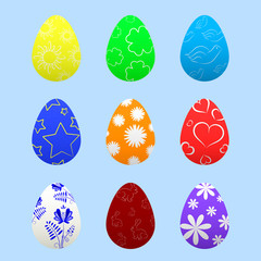 Set of colorful easter eggs