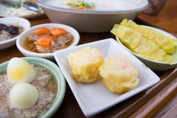 dim sum on plate. chinese cuisine