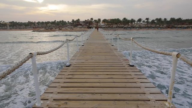 Sea pier in Egypt, winter Sharm-El-Sheikh