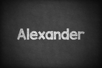 Obraz premium Alexander on Textured Blackboard.