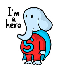 funny elephant hero draw