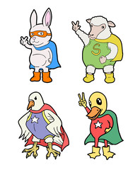 funny animal hero draw