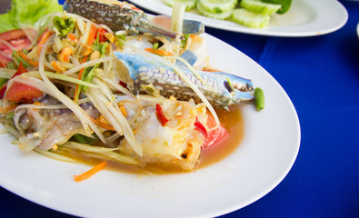 Papaya salad with crab - thai food