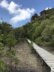 Wanderweg auf Curieuse, Seychellen
