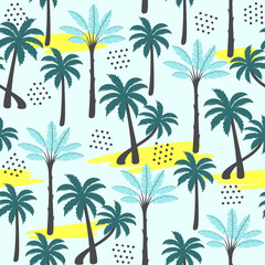 Palm tree seamless pattern. Vector llustration