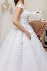 Bride with elegant wedding dress