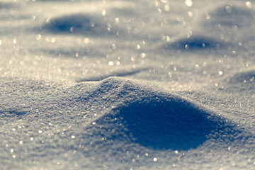  Sparkly defocused snow background in winter 
