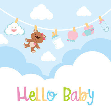 Background design with baby items
