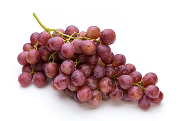 Ripe red grape isolated on white.