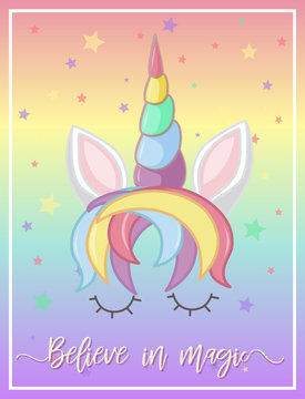 Rainbow unicorn on poster