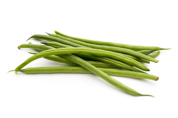 Green beans isolated on a white background.