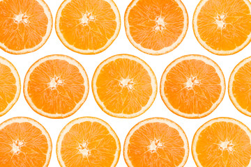 Slices of orange isolate background.