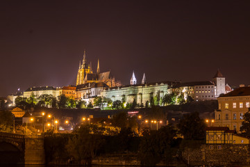Fototapeta na wymiar St. Vitus Cathedral at Prague, Czech Republic at night