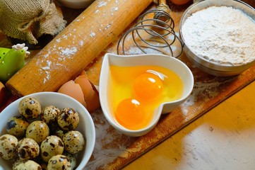 Products to the baking of the cake and cookies, preparation for baking
