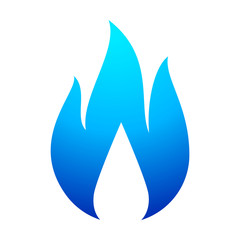 Fire flame blue icon