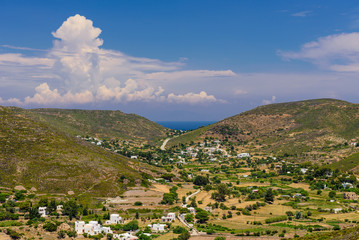 Fototapeta na wymiar Kambos village is a traditional village on the island of Patmos, Dodecanese Islands, Greece