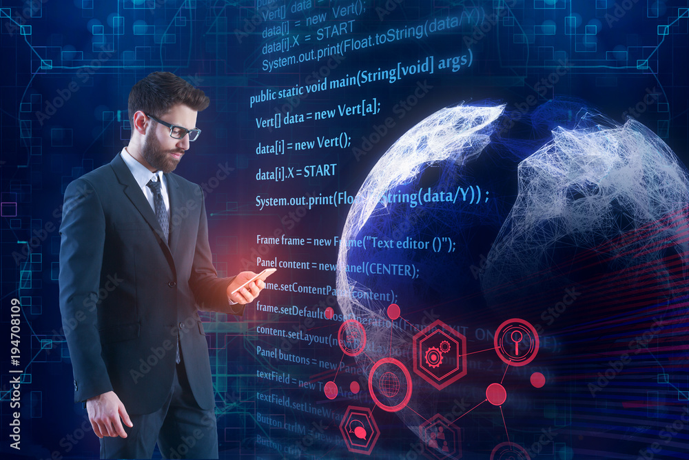 Poster Worldwide computing and programming concept