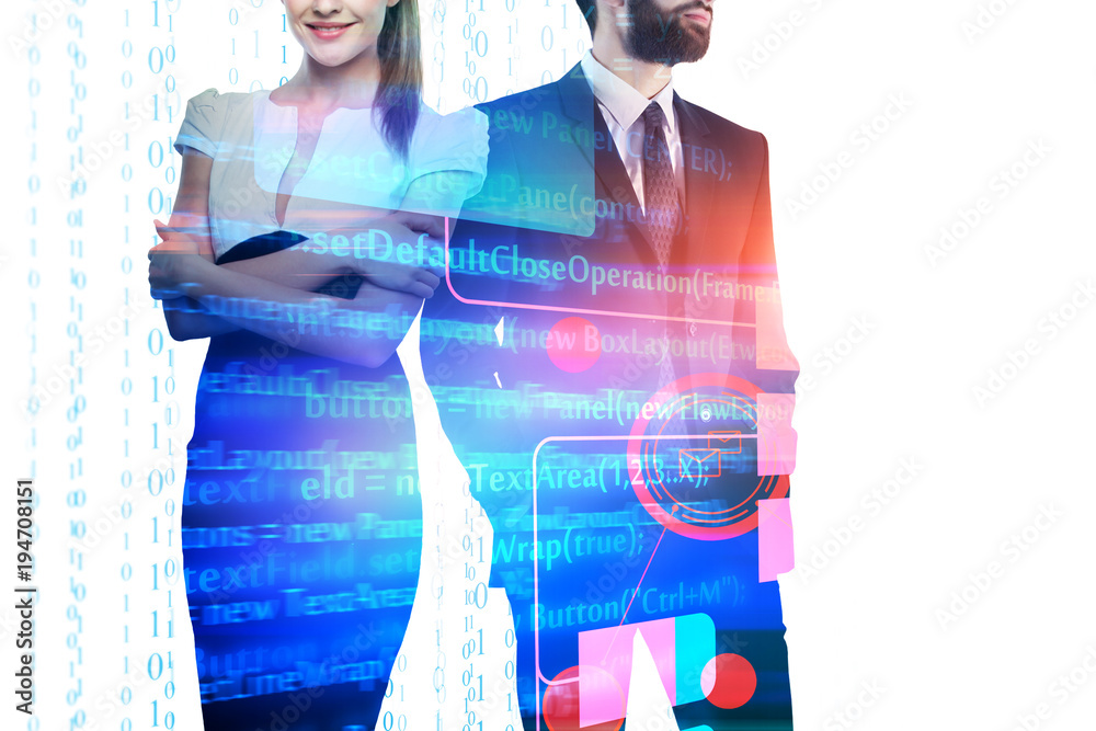 Poster programming and teamwork concept