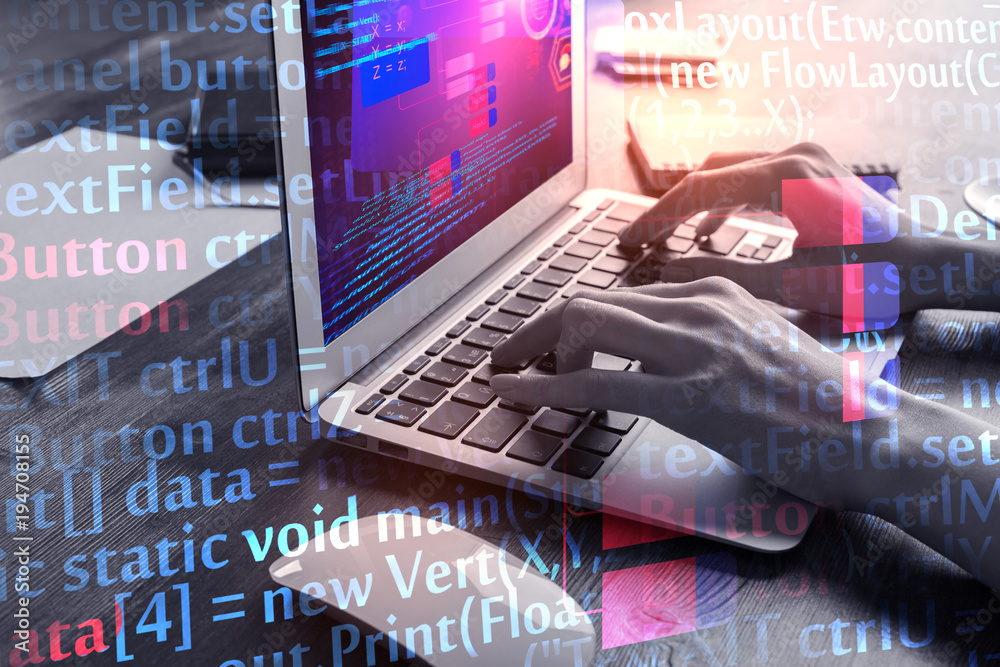 Aufkleber programming, computing and media concept