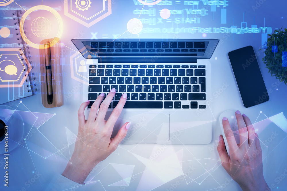 Fototapete programming, computing and development concept