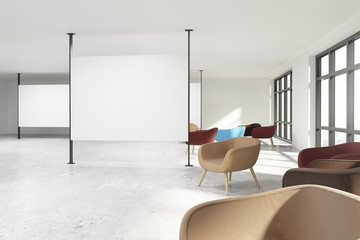 Modern interior with empty poster