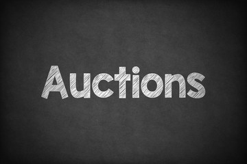 Obraz premium Auctions on Textured Blackboard.
