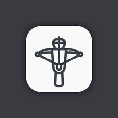 crossbow, arbalest line icon