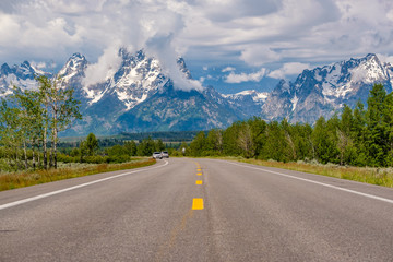 Naklejka premium Highway in Grand Teton National Park