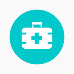 First aid kit icon, medicine chest pictogram, vector illustration