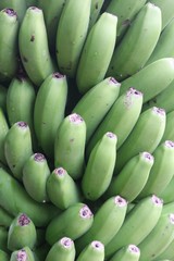 Texture background of green bananas