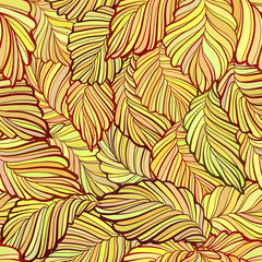 Fototapeta na wymiar Autumn leaves vector seamless pattern