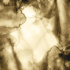 Watercolor abstract background, postcard, card, pattern, spot, splash of paint, brown blot, divorce, color. Vintage pattern for different design and decoration. brown, sepia, old paint color. 