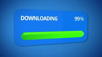 Almost successful download process, software update, dialog box with status bar