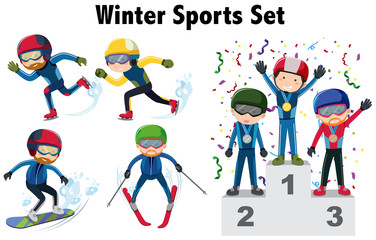 Fototapeta premium Different types of winter sports