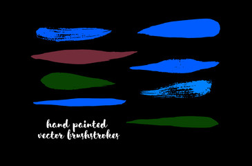 Graffiti Lines. Hand Painted Blue Buttons, Turquoise Highlights. Vector Brushstrokes or Banners. Textured Doodles or Smears. Background Colorful Swatch Collection Vintage Logo Element. Scribble Paint