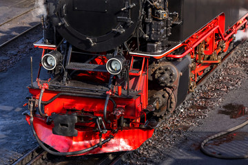 steam train close up