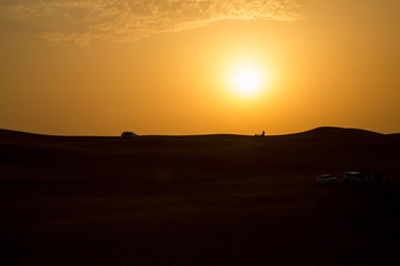 Fototapeta na wymiar Sunset in dessert of Dubai
