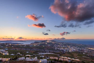 Foto op Canvas Panorama of Santorini island towards the setting sun © rasica
