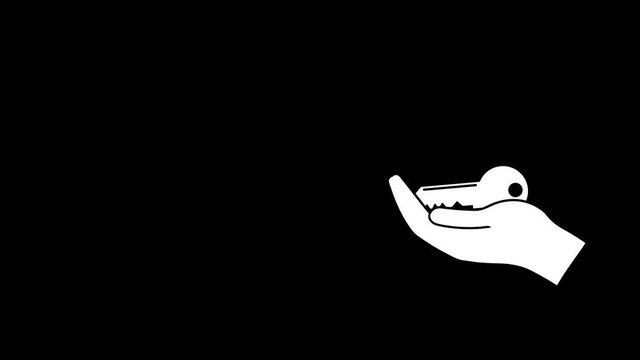 Hands and key concept animation with optional luma matte. Alpha Luma Matte included. 4k video