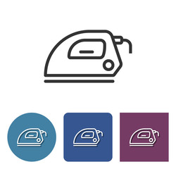 Fototapeta premium Electric iron line icon in different variants