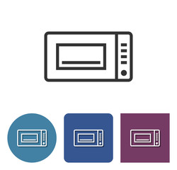 Microwave line icon in different variants