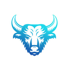 buffalo head vector logo